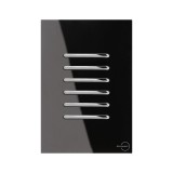 Conjunto Interruptor Sextuplo (4 Simples + 2 Paralelos) 4x2 - Novara Glass Preto Cromado